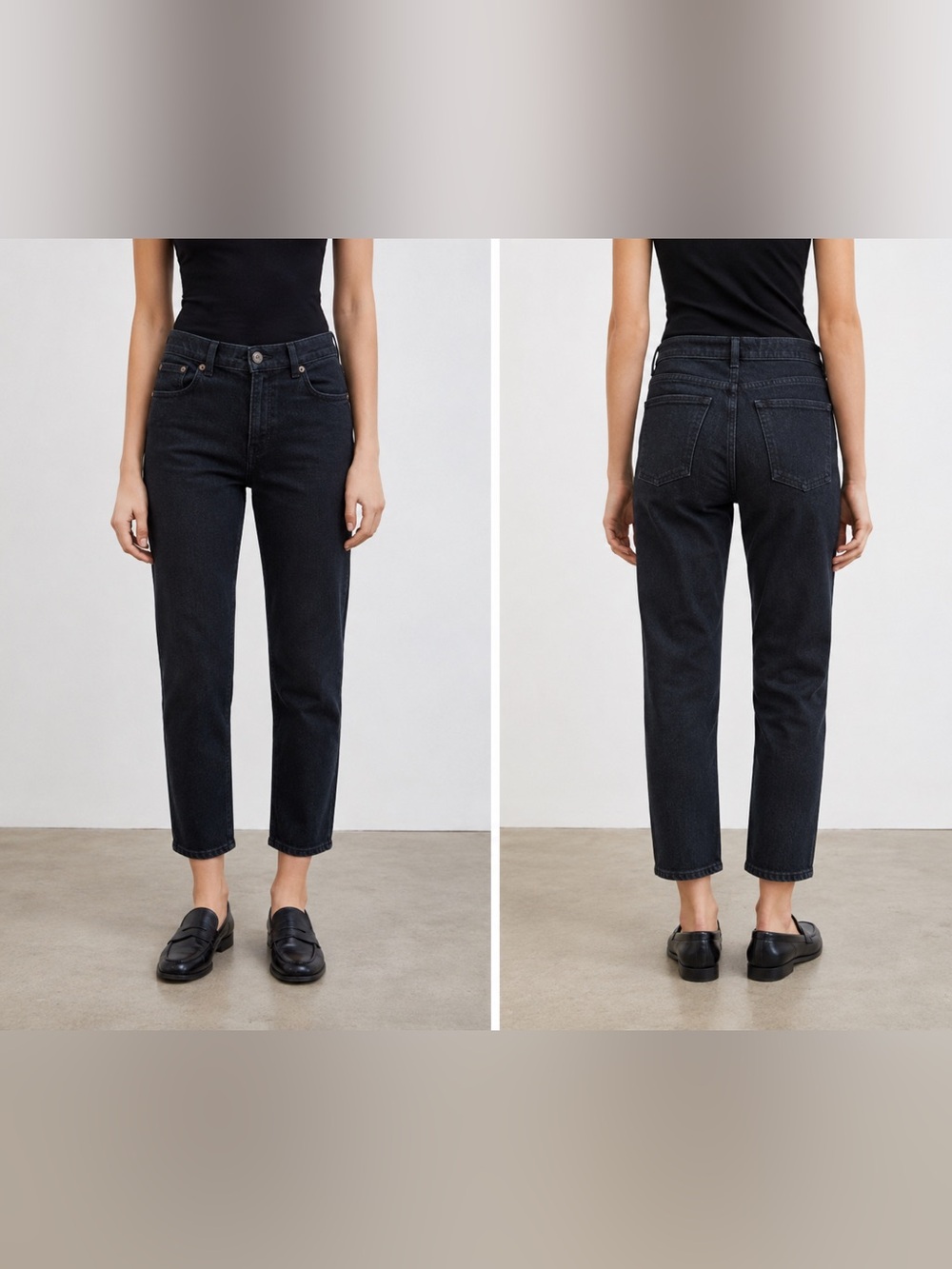 The Row New York Dark Indigo Button Fly Cropped Straight Leg Jeans Size 6